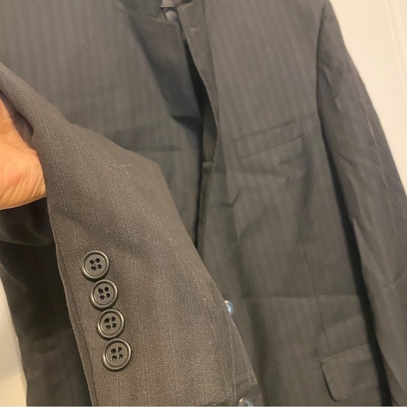 LIKE NEW Jos A Banks signature gold size 43 LG black blazer suit 100% wool - Picture 5 of 8